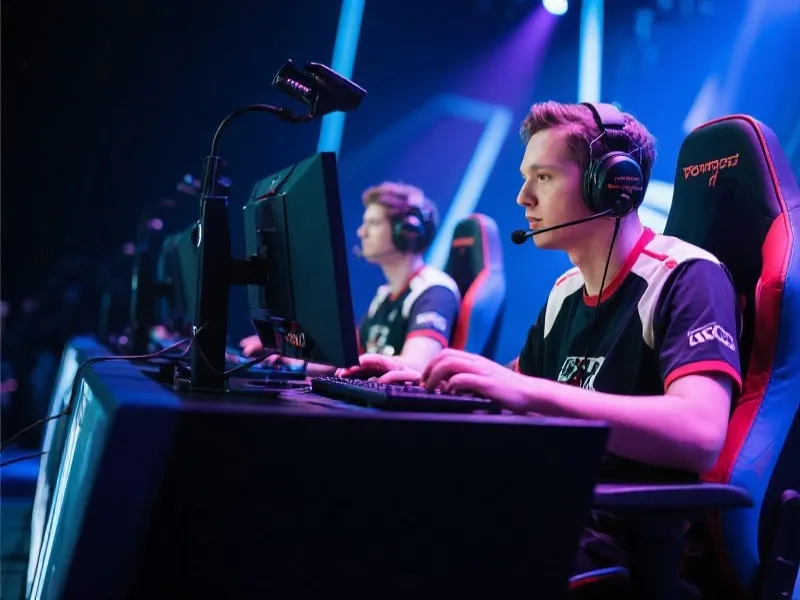 英雄联盟职业选手比赛现场