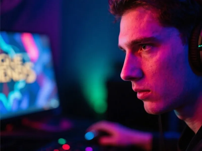 电竞选手专注比赛